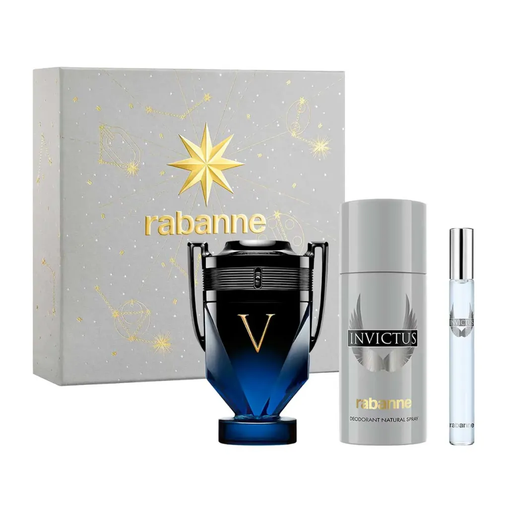 Rabanne Invictus Victory Elixir Eau De Perfume Spray 100ml Set 3 Pieces